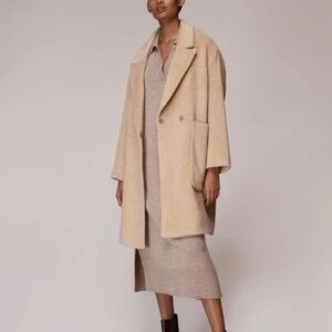 Whistles Wool Cocoon Coat Oatmeal Cream Size XS